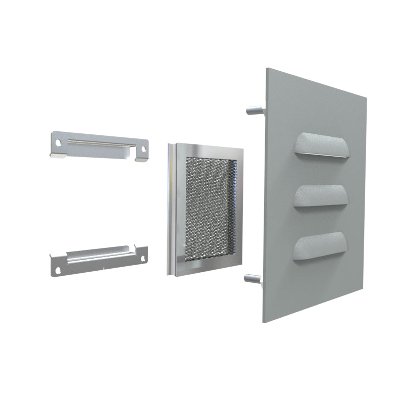Hammond 1481L3R55GY Type 3R Louver Kit 5x5, Steel/Gray