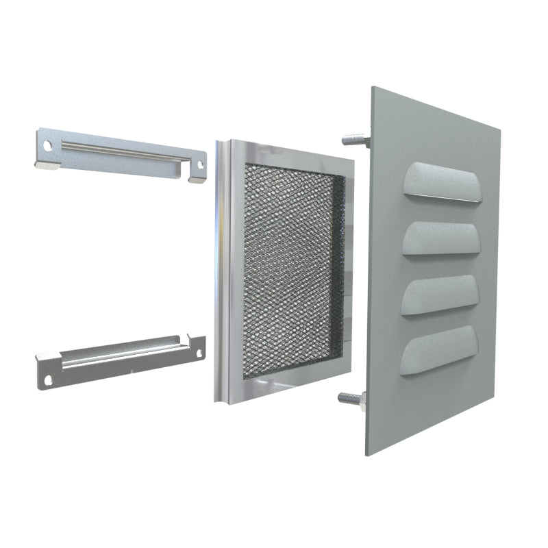 Hammond 1481L3R66GY Type 3R Louver Kit 6x6, Steel/Gray