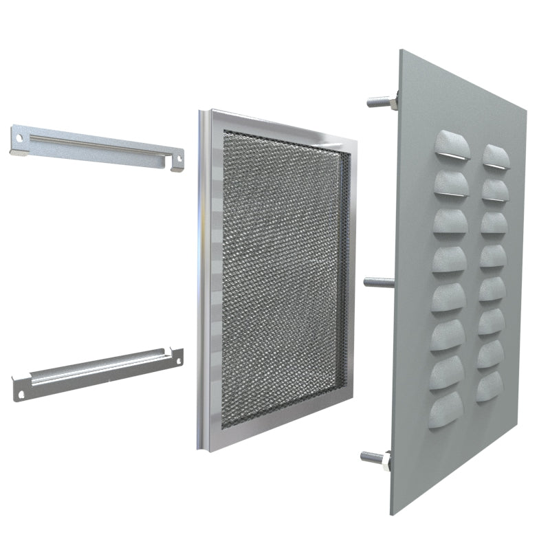 Hammond 1481L3R88GY Type 3R Louver Kit 8x8, Steel/Gray