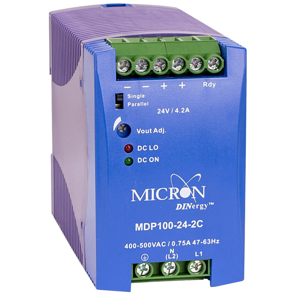 Micron MDP100-24-2C 100W DIN Rail Power Supply 24V DC 4.2A Slim-line