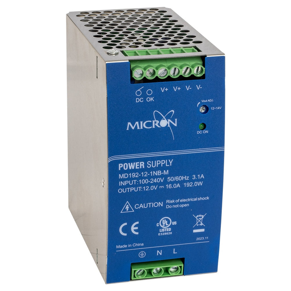 Micron MD192-12-1NB-M 240W DIN Rail Power Supply 12V DC 20A Slim-line Metal