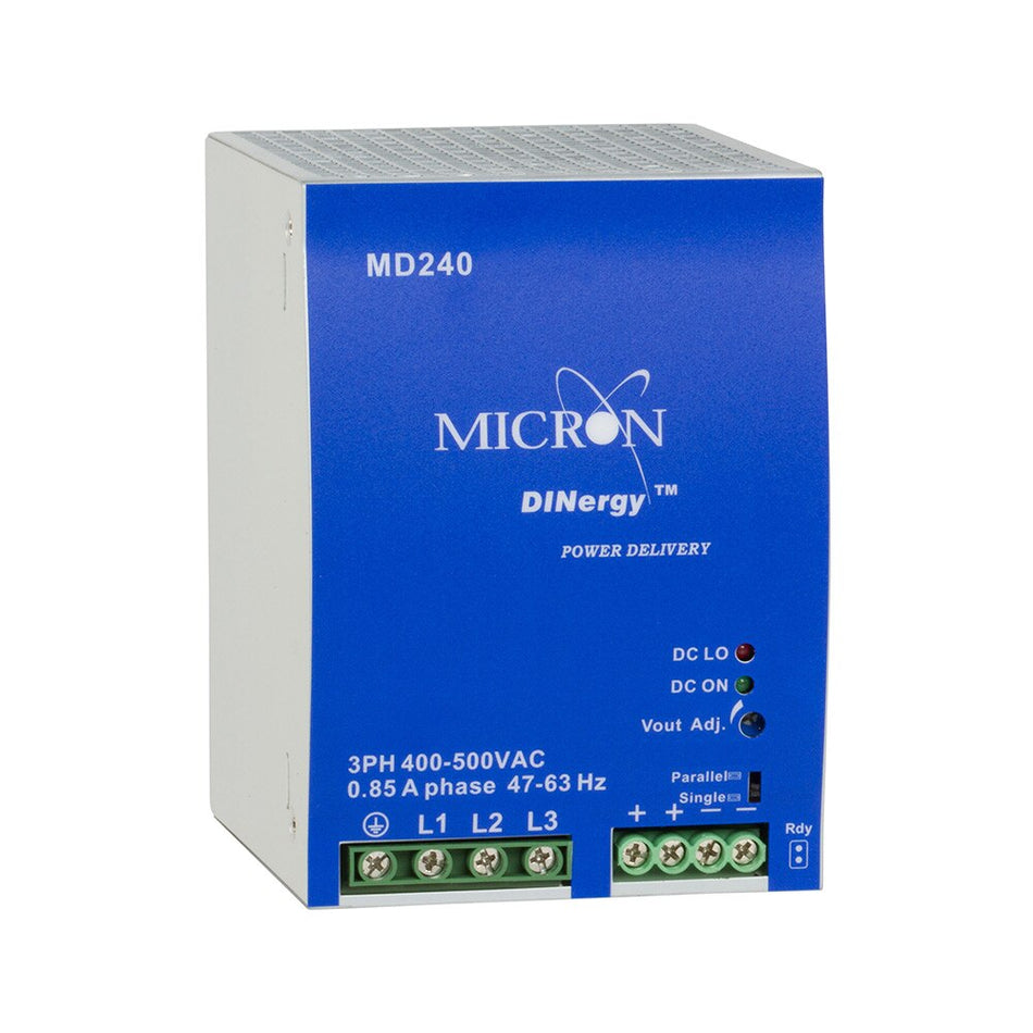 Micron MD240-48A-1C 240W DIN Rail Power Supply 48V DC 5A Metal