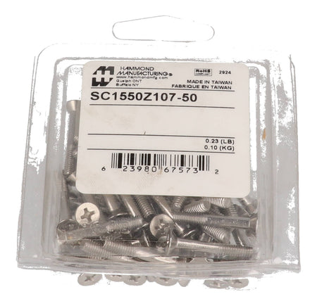 Hammond SC1550Z107-50 M4x25 FLAT HEAD SS#304 FOR 1550Z107-108, view 2