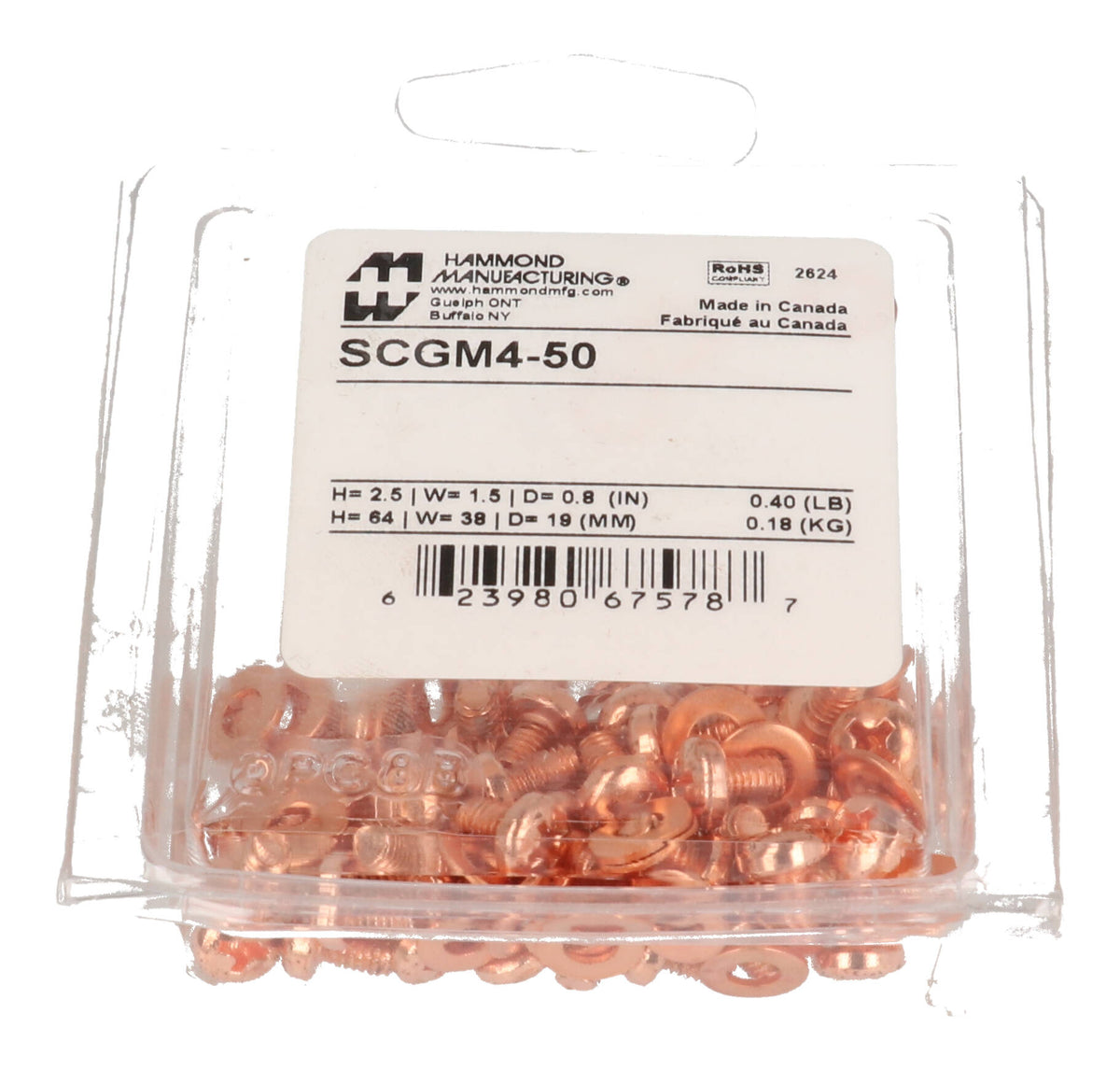 Hammond SCGM4-50 M4 GROUND SCREW KIT- 50 pack, view 2